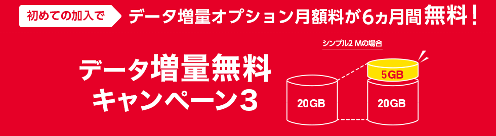 ワイモバイルのキャンペーン｜データ増量無料キャンペーン3