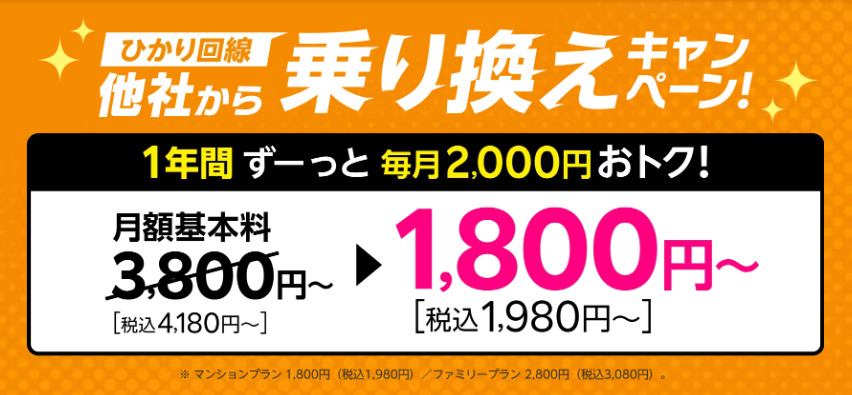 楽天ひかりの乗り換えキャンペーン