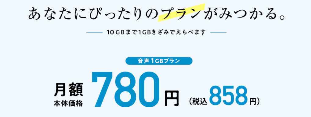 イオンモバイルの料金概要