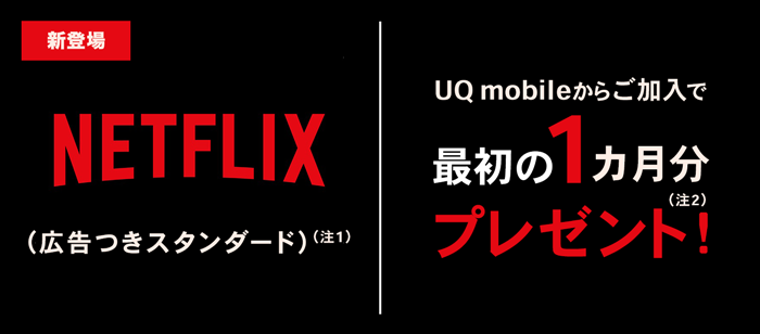 Netflix（広告つきスタンダード）最初の1カ月分プレゼント！