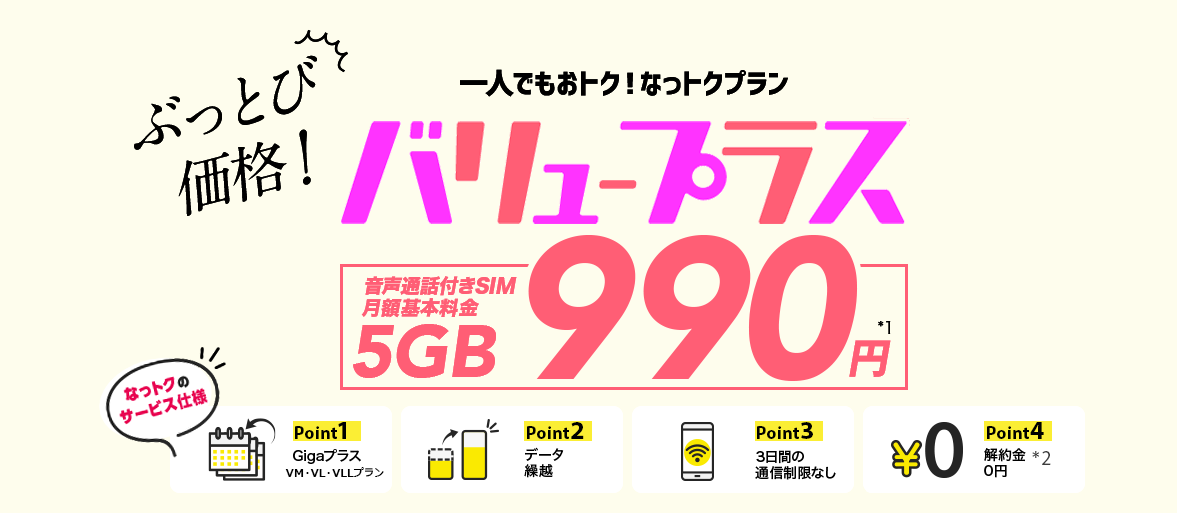 NUROモバイルの料金（バリュープラス）