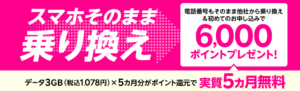 楽天モバイル「電話番号もそのまま他社から乗り換え＆初めてお申し込みでポイントプレゼント!」