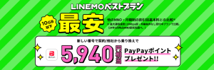 LINEMOのLINEMOベストプラン対象！PayPayポイントプレゼントキャンペーン