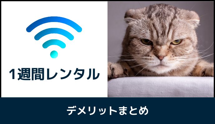 1週間レンタルできるポケット型WiFiのデメリット