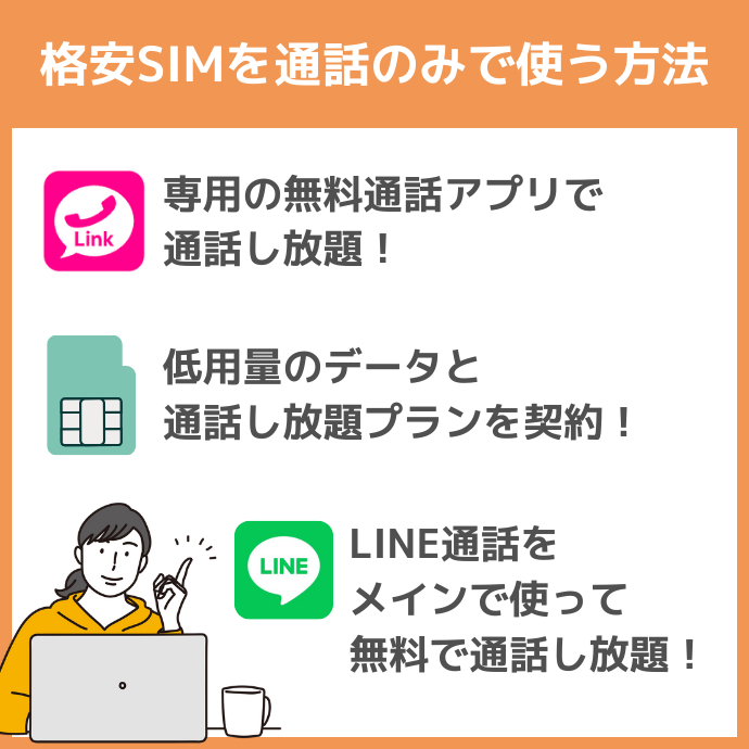 格安SIMを通話のみで使う方法