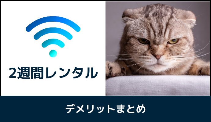 2週間レンタルできるポケット型WiFiのデメリット