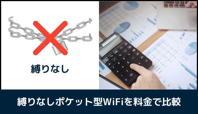 縛りなしポケット型WiFiの料金を比較