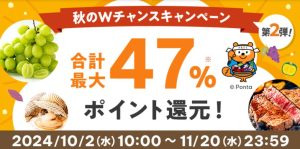 UQモバイルの「秋のWチャンスキャンペーン実施中」