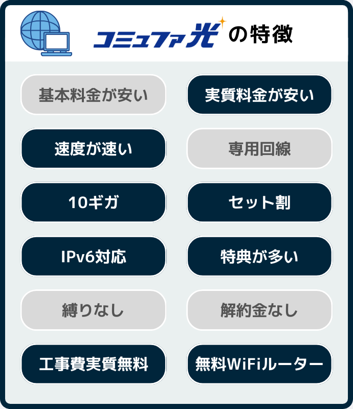 コミュファ光の特徴を解説