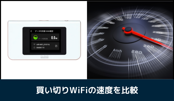 買い切りWiFiの速度を比較