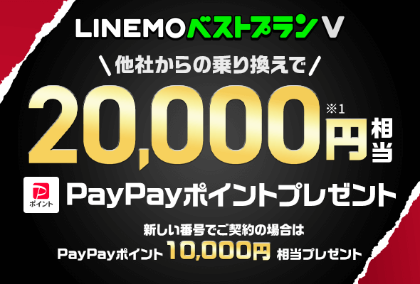 LINEMOベストプランV対象！PayPayポイントプレゼントキャンペーン